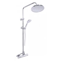 Colonne de douche murale thermostatique laiton chromé H. 109 cm