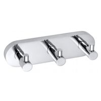 Patère triple OMEGA laiton chromé 18,5x5,5x5 cm