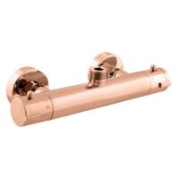 Mitigeur douche mural thermostatique en laiton rose gold poli - sortie haut