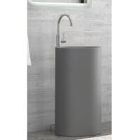 Lavabo totem MILOS 82x44 cm en solid surface-Gris-44 --