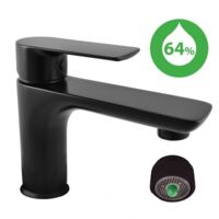 Mitigeur lavabo économique VLTAVA en laiton noir sans siphon