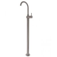 Mitigeur lavabo sur pied SEINA en laiton gris métal poli H. 115 cm