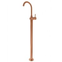 Mitigeur lavabo sur pied SEINA en laiton rose gold brossé H. 115 cm