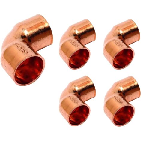 Lot de 10 Coudes égal 90° Femelle Femelle de 22 mm en cuivre (1/2)