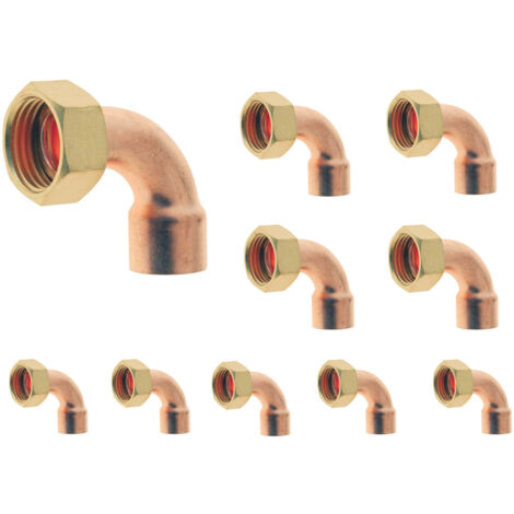 Coude en Cuivre à Souder avec Écrou Prisonnier, 2GC - 22 mm - lot de 10 (1/2)
