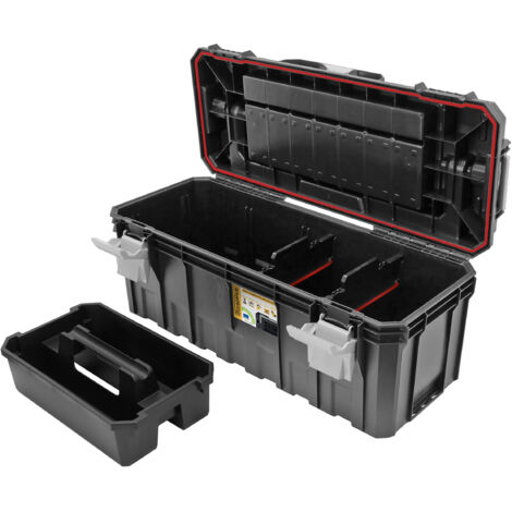 Peugeot – Caisse à outils 27L – Plastique résistant – Dimensions 60 x 30 x 30 cm – Compartiments pour rangement efficace