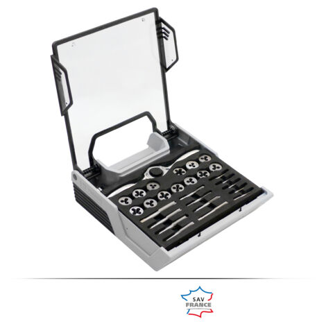 Mallette tarauds/filières &  clé à cliquet 60 pcs (1/4)