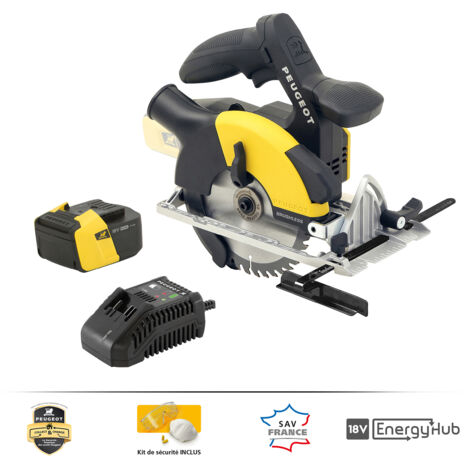Scie circulaire 165mm 18V + chargeur + bat 5,0 Ah