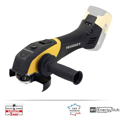 Peugeot – Meuleuse d'angle 900W – Vitesse 12000 tr/min – Diamètre disque 125 mm – Pour métal, béton et pierre – Moteur ergonomique (1/10)