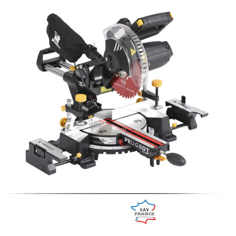 Peugeot – Scie à onglet radiale 210 mm – Puissance 1600 W – Diamètre de lame 210 mm – Capacité de coupe 65 x 260 mm – Vitesse 4800 tr/min