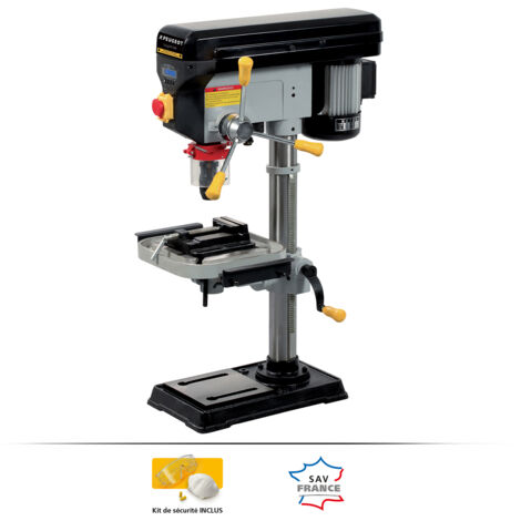 Peugeot – Perceuse à colonne 550W – Vitesse 180 à 2770 tr/min – Mandrin auto-serrant Ø16mm – Cône morse CM2 – Affichage numérique intégré