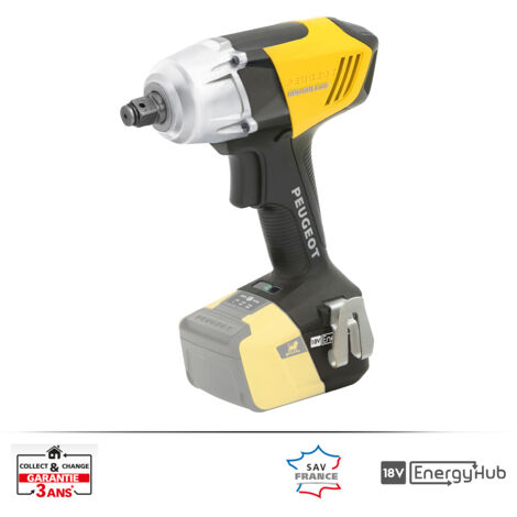 Peugeot – Clé à choc sans fil 18V – Moteur Brushless – Couple max 300 Nm – Vitesse 0-2200 tr/min – Pour boulons et vis dans béton armé (1/3)