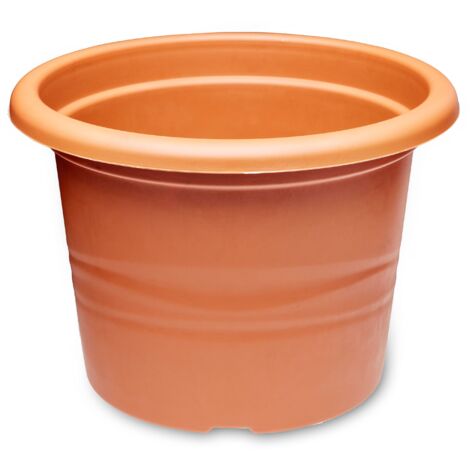 Garronda Terracotta Blumentopf rund aus Kunststoff Pflanzentopf für Blumen und andere Pflanzen Blumentöpfe Plastik GD-0022 (Terracotta, ⌀ 15cm H 10,5cm)