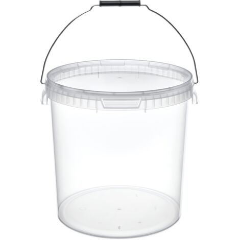 Garronda Eimer mit Deckel 20 L für die Lagerung von Lebensmittel- und Chemischen Produkten 1 Stück Transparent GD-0072