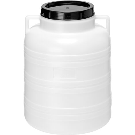 Garronda 40 Liter Weithalsfass aus BPA-freiem Futtertonne Fass Universalfass Lebensmittel Fass Regenfass für Garten Regentonne mit Deckel Regenwassertonne für Garten Wassertonne GD-0078, Weiß