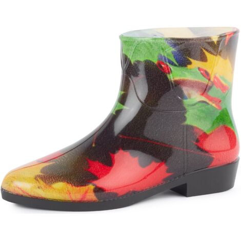 Ladeheid Kurze Gummistiefel Damen Elegant Regenstiefel Damen mit Muster LAZT201802 (Muster-19, 38 EU)
