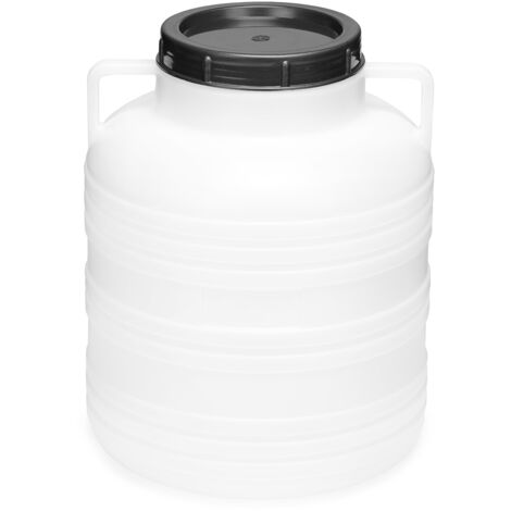 Garronda 20 Liter Weithalsfass aus BPA-freiem Futtertonne Fass Universalfass Lebensmittel Fass Regenfass für Garten Regentonne mit Deckel Regenwassertonne für Garten Wassertonne GD-0078, Weiß