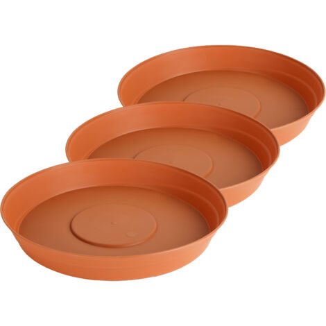 Garronda Untersetzer Blumentopf aus Kunststoff 1 Stück oder 3er Pack Plastik Pflanztopf Pflanzen Untersetzer rund für Pflanztöpfe Set GD-0023 (3 Stück Terracotta, ⌀ 20cm H 3,5cm)