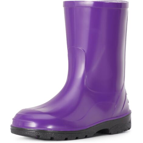 Ladeheid Gummistiefel Kinder Hohe wasserdichte Regenstiefel für Jungen und Mädchen LA-939 (Violett, 35 EU) (1/5)