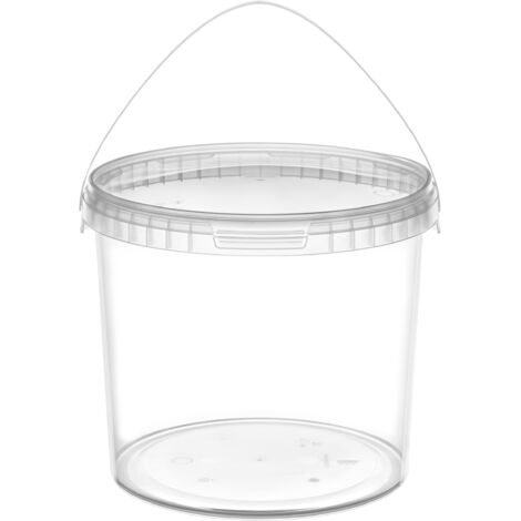 Garronda Eimer mit Deckel 8 L für die Lagerung von Lebensmittel- und Chemischen Produkten 5 Stück Transparent GD-0072