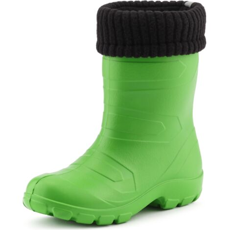Ladeheid Kinder Mädchen Jungen federleichte EVA Thermo Gummistiefel gefüttert LA845KIDS (Grün375c/Schwarz, 26 EU)