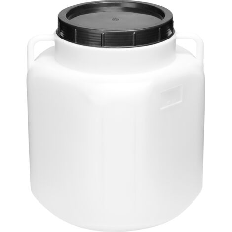 Garronda 40 Liter BPA-freies quadratisches Fass und Futtertonne Weithalsfass Wassertank und Behälter mit Deckel für Sauerkraut sowie Surfass Pökelfass für Fleisch GD-0088, Weiß