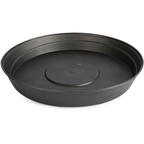 Garronda Untersetzer Blumentopf aus Kunststoff 1 Stück oder 3er Pack Plastik Pflanztopf Pflanzen Untersetzer rund für Pflanztöpfe GD-0023 (Graphite, ⌀ 16cm H 3cm)