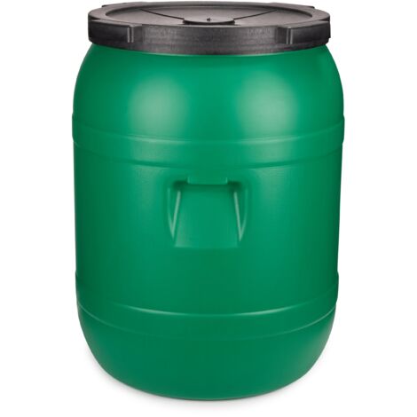 Garronda Weithalsfass 220 Liter Futtertonne mit Deckel ohne Dichtung– BPA-freier HDPE Futterbehälter für Wasser, Lagerung, Tierfutter, Sauerkraut und Gurken GD-0142