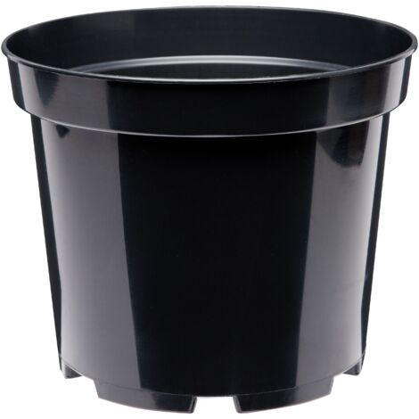 Garronda Blumentopf Kunststoff Pflanztopf rund Kräutertopf Anzuchttöpfe Blumentopf Schwarz für Innen und Aussen 31cm GD-0025 (Schwarz, ⌀ 31cm H 25,5cm)