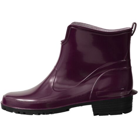 Ladeheid Gummistiefel Damen Kurz Wasserdicht Damenschuhe Elegant und Bequem LA-930 (Weinrot/Schwarz, 40 EU)