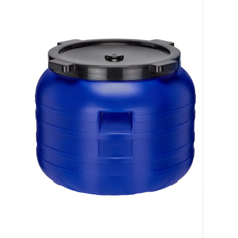 Garronda 100 Liter Weithalsfass BPA-frei Futtertonne Fass Universalfass Lebensmittel Fass Regenfass für Garten Regentonne mit Deckel Regenwassertonne für Garten Wassertonne GD-0093, Blau
