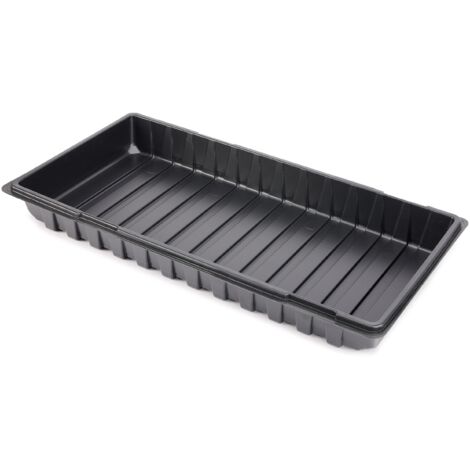 Garronda Anzucht Schale Pflanzschale Gewächshaus Anzuchtplatte Anzuchtschale Keimschale, Ideal für Pflanzen, Anzuchten, Garten GD-0065 (60x30 cm Schwarz 1 Stück)