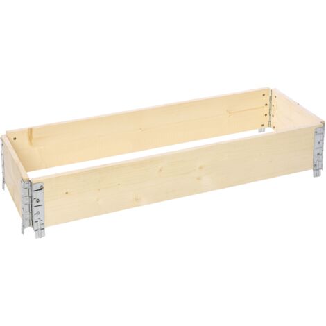 Garronda naturbelassene Hochbeete für Garten Palettenrahmen Hochbeet Holz steckbar stapelbar faltbar für Pflanzen Blumen Kräuter Obst und Gemüse Natural 1 Stück 120x40x20 cm GD-0141