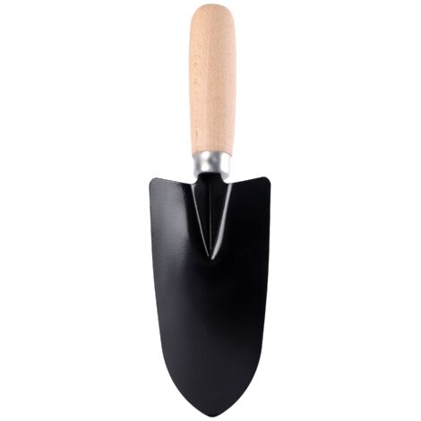 Garronda Garronda Blumenkelle Gartenschaufel zu Bepflanzung Handschaufel spitz Pflanzkelle mit Holzgriff, Länge: 27 cm GD-0004 (Blumenkelle, Schwarz) (1/5)