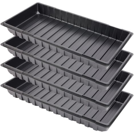 Garronda Anzucht Schale Pflanzschale Gewächshaus Anzuchtplatte Anzuchtschale Keimschale, Ideal für Pflanzen, Anzuchten, Garten GD-0065 (60x30 cm Schwarz 4 Stück)