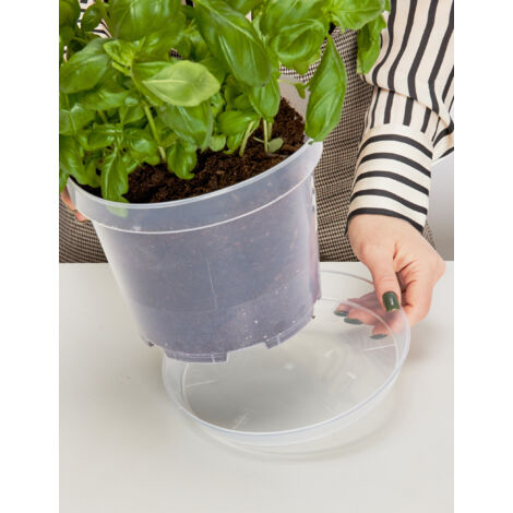 Garronda Blumentopf Untersetzer GD-0026 (Transparent, ⌀ 14cm H 2,2cm)