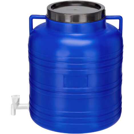 Garronda 60 Liter BPA-freies Fass und Futtertonne mit Hahn Weithalsfass Wassertank und Behälter mit Deckel für Sauerkraut sowie Surfass Pökelfass für Fleisch GD-0090, Blau