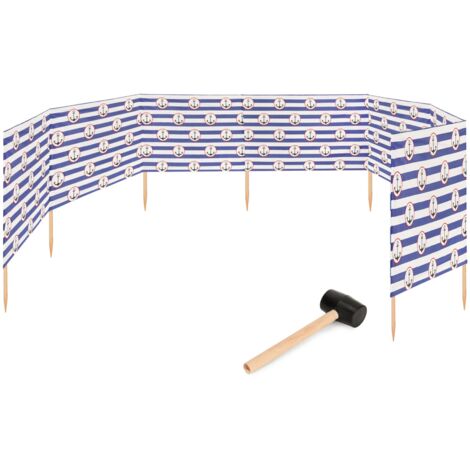 Garronda Strand Windschutz Sichtschutz 10m lang Plus Gummihammer GAEX001 (Streifen/Anker-2, 10 m) (1/5)