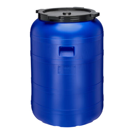 Garronda 200 Liter Weithalsfass BPA-frei Futtertonne Fass Universalfass Lebensmittel Fass Regenfass für Garten Regentonne mit Deckel Regenwassertonne für Garten Wassertonne GD-0093, Blau