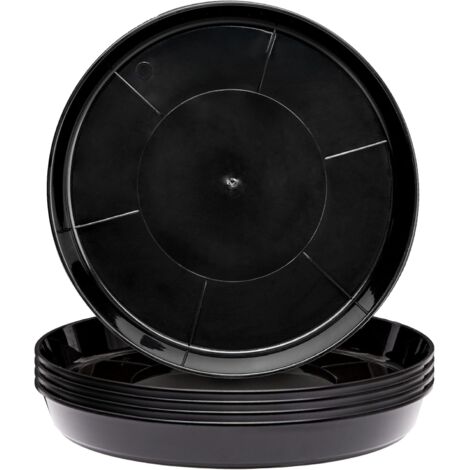 Garronda Blumentopf Untersetzer GD-0026 (5 Stück Schwarz, ⌀ 40 cm H 5,2 cm)