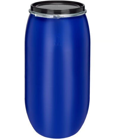 Garronda 150 Liter Regentonne mit Deckel Weithalsfass aus HDPE Regenfass für Garten Fass Regenwassertonne Futtertonne Universalfass Wasserfass Regentonnen Lebensmittelfass Wassertank GD-0078, Blau