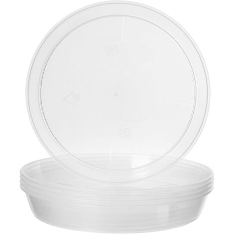 Garronda Untersetzer Blumentopf Schwarz oder Transparent Topfuntersetzer Pflanzen GD-0026 (5 Stück Transparent, ⌀ 17cm H 2,5cm)