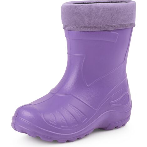 Ladeheid Gummistiefel Kinder federleichte und wasserdichte EVA Thermo Regenstiefel Gummistiefel gefüttert KL050 (Violett, 33 EU) (1/5)