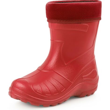 Ladeheid Gummistiefel Kinder federleichte und wasserdichte EVA Thermo Regenstiefel Gummistiefel gefüttert KL050 (Rot, 22 EU) (1/5)