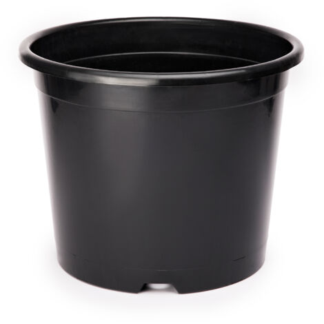 Garronda Blumentopf Kunststoff Pflanztopf rund Kräutertopf Anzuchttöpfe Blumentopf Schwarz für Innen und Aussen 32cm GD-0025 (Schwarz, ⌀ 32 cm H 26 cm)