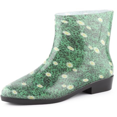 Ladeheid Kurze Gummistiefel Damen Elegant Regenstiefel Damen mit Muster LAZT201802 (Gras 102M, 40 EU)