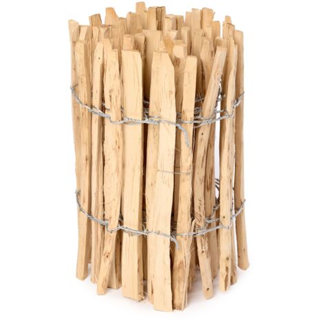 Garronda Gartenzaun zum Stecken aus Haselnüsse Zaun Garten Staketenzaun Beeteinfassung Holz Steckzaun Hochwertiger Gartenzaun für Ihren Garten GD-0079 (Lattenabstand: 7-8 cm, 50 cm x 500 cm)