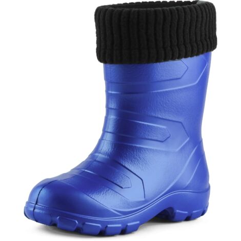 Ladeheid Kinder Mädchen Jungen federleichte EVA Thermo Gummistiefel gefüttert LA845KIDS (Kornblume2727c/Schwarz, 30 EU)