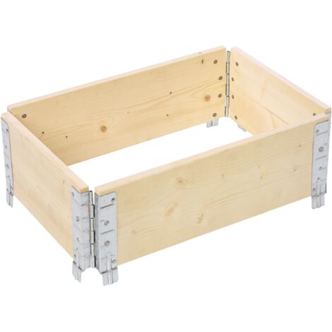 Garronda naturbelassene Hochbeete für Garten Palettenrahmen Hochbeet Holz steckbar stapelbar faltbar für Pflanzen Blumen Kräuter Obst und Gemüse Natural 1 Stück 60x40x20 cm GD-0141
