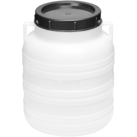 Garronda 10 Liter Weithalsfass aus BPA-freiem Futtertonne Fass Universalfass Lebensmittel Fass Regenfass für Garten Regentonne mit Deckel Regenwassertonne für Garten Wassertonne GD-0078, Weiß